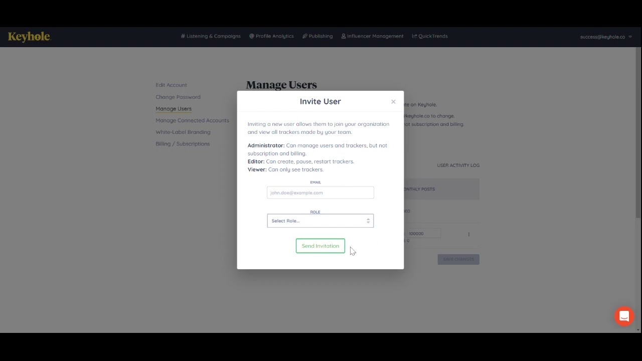 How to Add a New User to your Keyhole Account