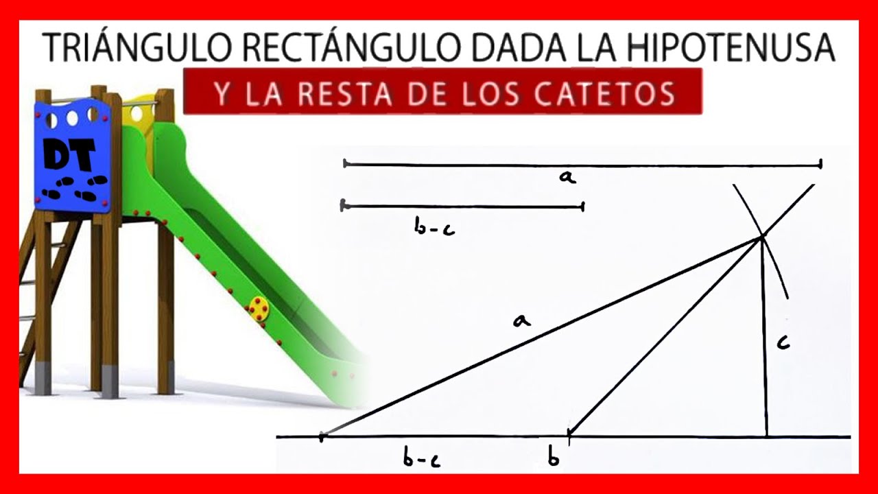 💪📐Triangulo rectángulo dada la HIPOTENUSA y la DIFERENCIA de los CATETOS 💪