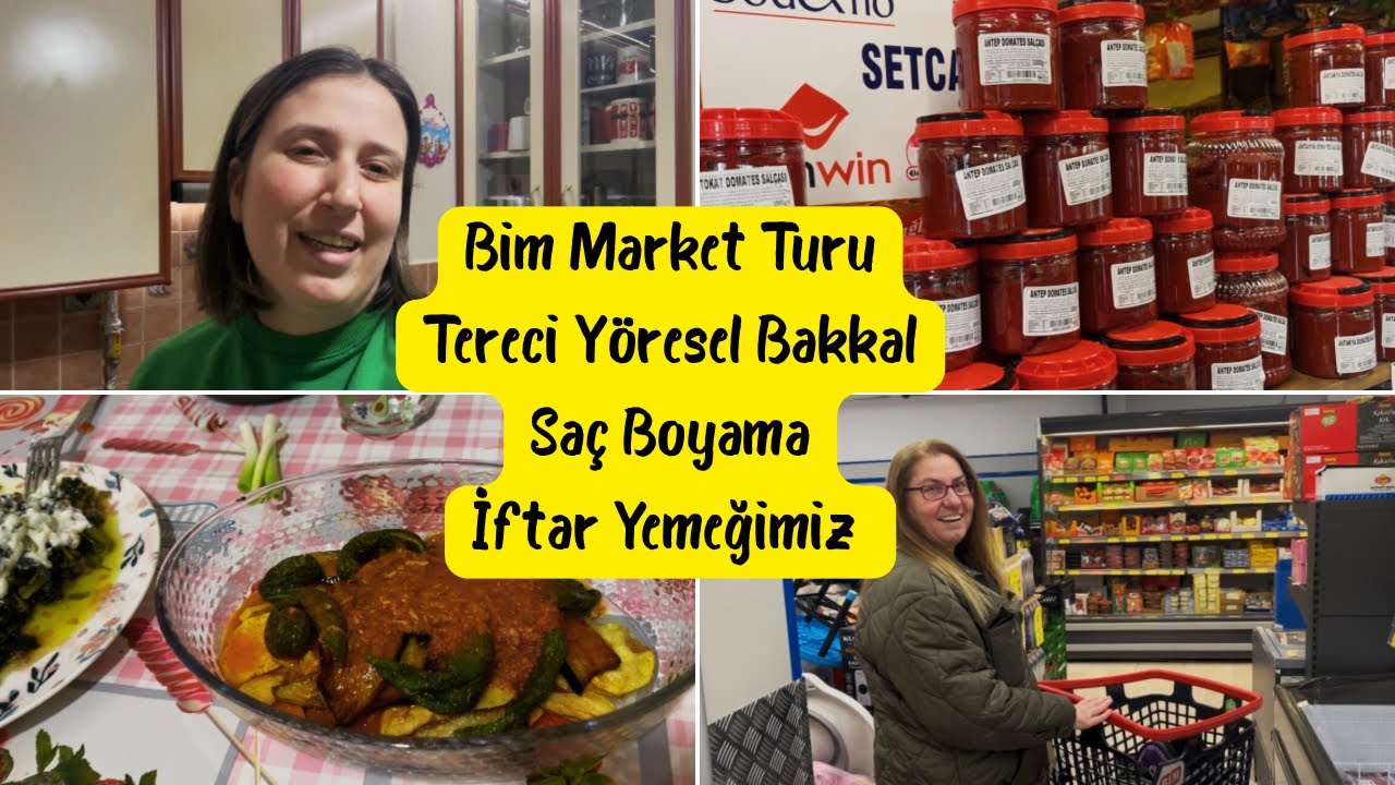 BİM MARKET TURU-ALIŞVERİŞ VLOG🛒MORALİM BOZUK❗️BOSTANLI TERECİ  YÖRESEL BAKKAL ÜRÜNLERİ🥫SAÇ BOYADIM😍
