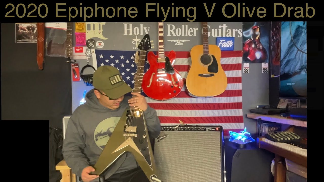 2020 Epiphone Flying V Olive Drab Review, Demo & Deep Dive