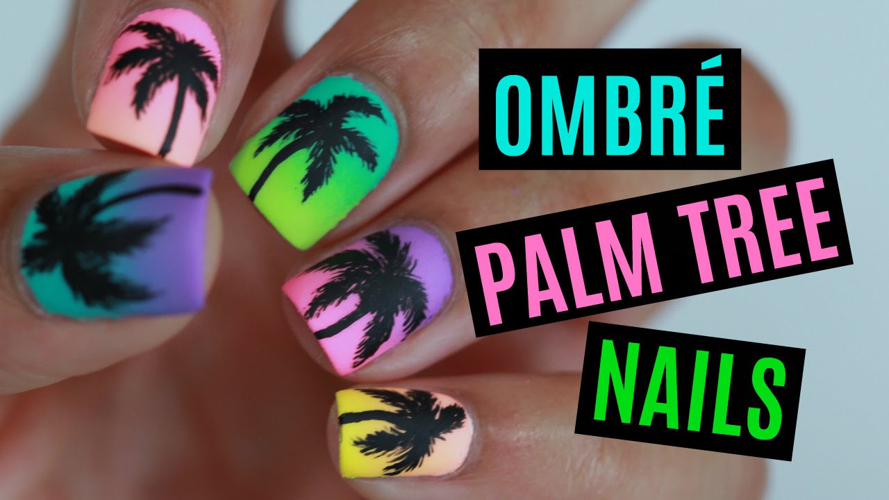 Summer Palm Tree Nails