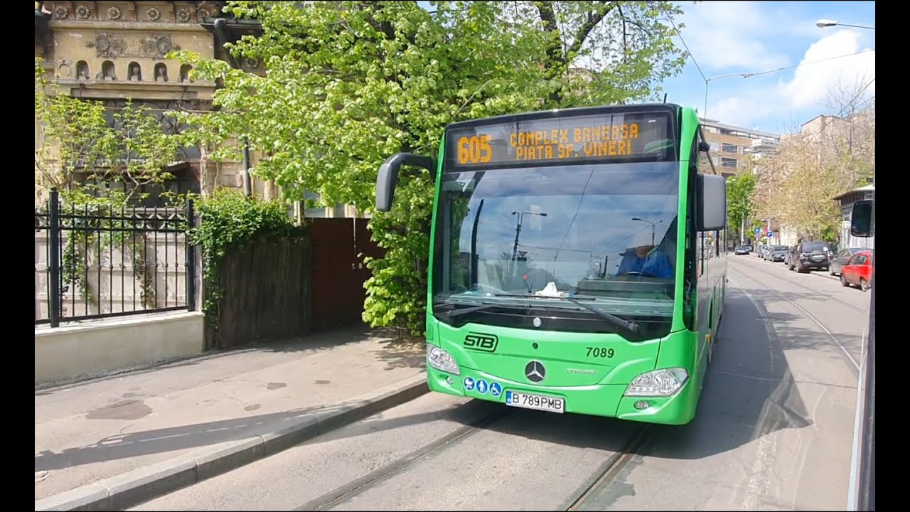 București: Călătorie cu autobuzul Mercedes-Benz Citaro Hybrid #7100(605) - Bd. Carol I→T. Metropolis