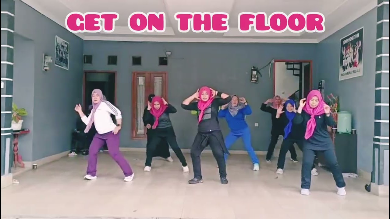 LINE DANCE - GET ON THE FLOOR - CHOREO DIAN OKTA - DEMO BY DIAN VINORITA DAN SENAM SEHAT PAB