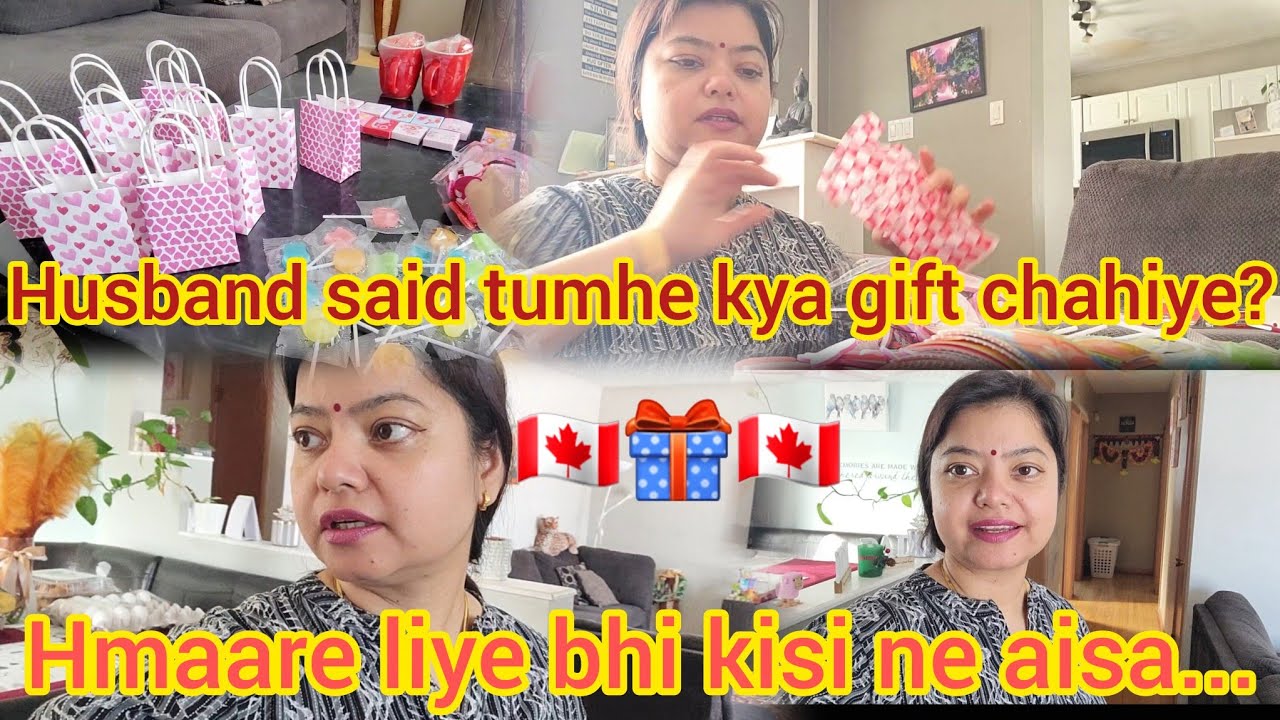 Husband said tumhe kya 🎁 gift chahiye...Packing 🎁 valentine's gifts. @Indian mom in Canada Neha 