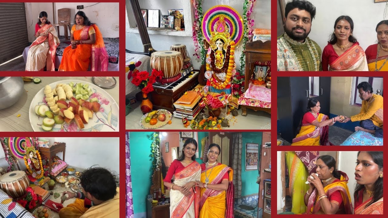 এ বছর সরস্বতী 💐পুজোর 🙏দিন মা সরস্বতীকে 🥥আমরা যেভাবে বাড়িতে 🏠আবাহন 🍉করলাম  ।