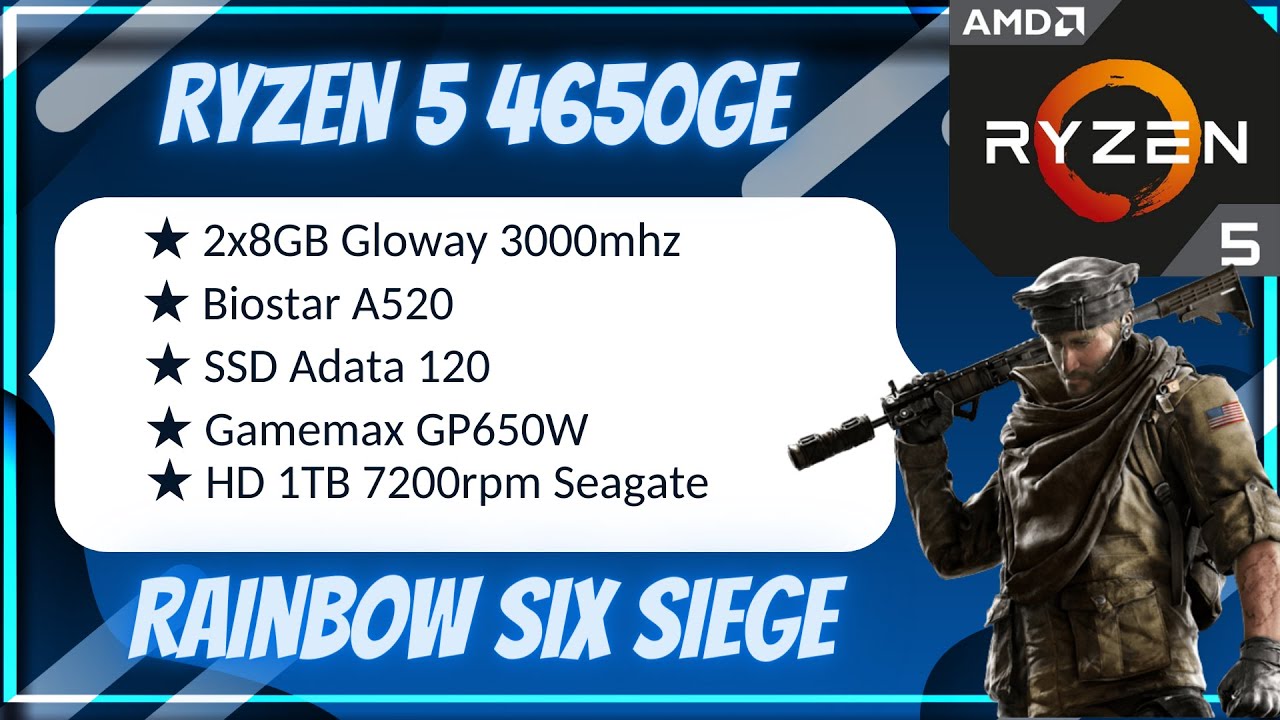 Ryzen 5 PRO 4650GE Rainbow Six Siege
