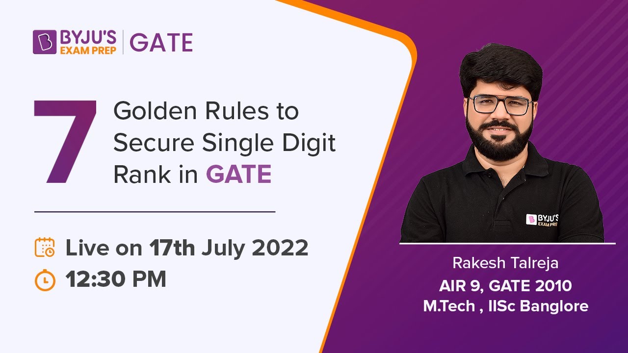 GATE 2023 | Workshop on 7 Golden Rule to Secure Single Digit Rank in GATE Exam | BYJU'S GATE Hindi