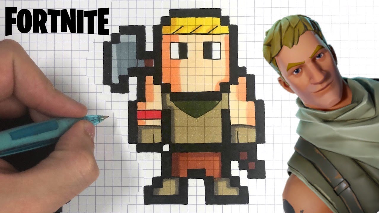 HOW TO DRAW NOOB SKIN FORTNITE PIXEL ART