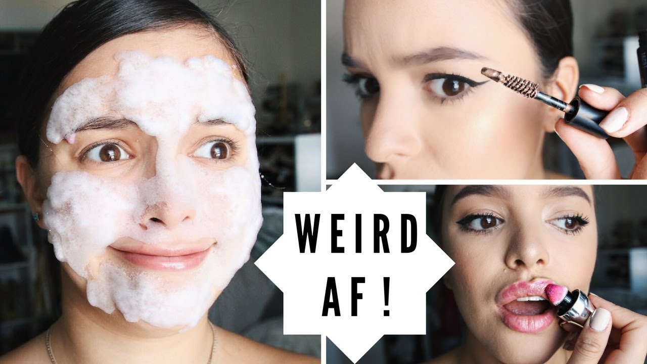 BUBBLE MASK, FOREHEAD PRIMER & LIP OIL?! TESTING WEIRD PRODUCTS!!! | CassidySecrets