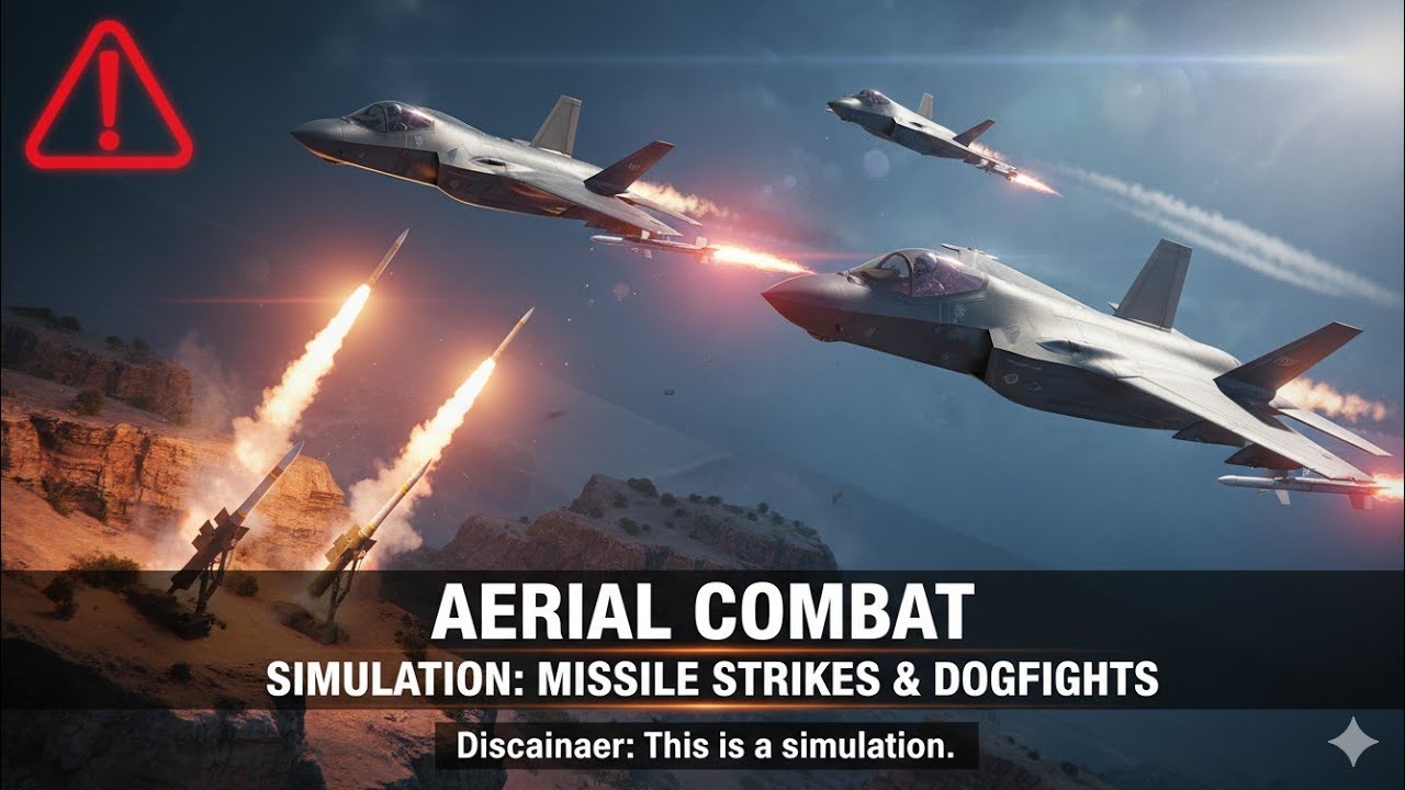 Stunning Aerial Combat Simulation: Missile Strikes & Dogfights(CGI)#alart #viral #missile #emergency