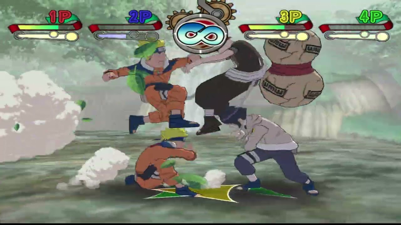 Naruto Clash of Ninja 2: 4-Player Battle. (part 1) {4-Players} [4K/60]