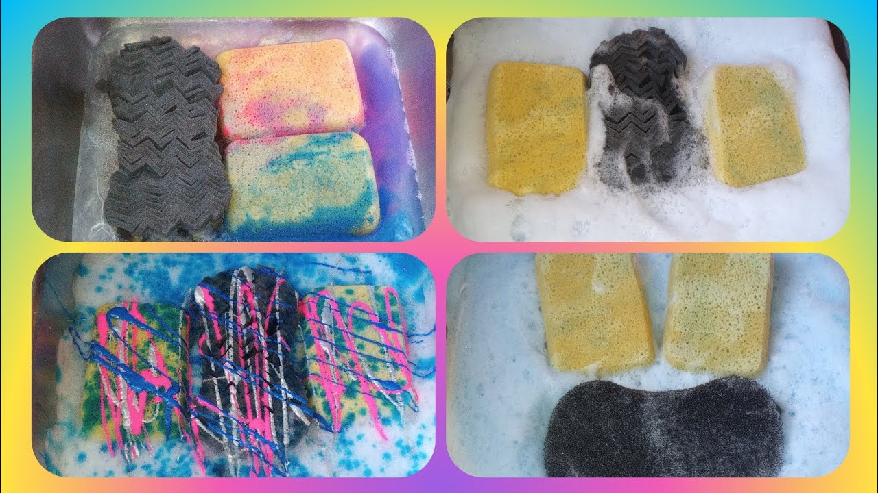 Colorful Sponge Squeezing ASMR
