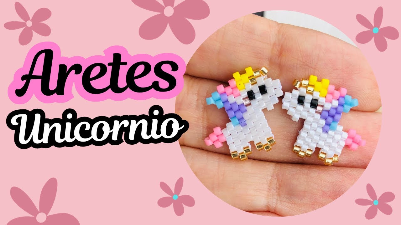 DIY Aretes Unicornio 🦄 con delicas miyuki/nivel intermedio/Pendientes Unicornio/ unicorn earrings