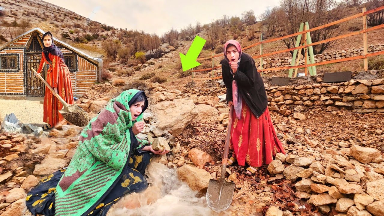 Brave Nomadic Mother Faces a Storm in the Mountain Shelter