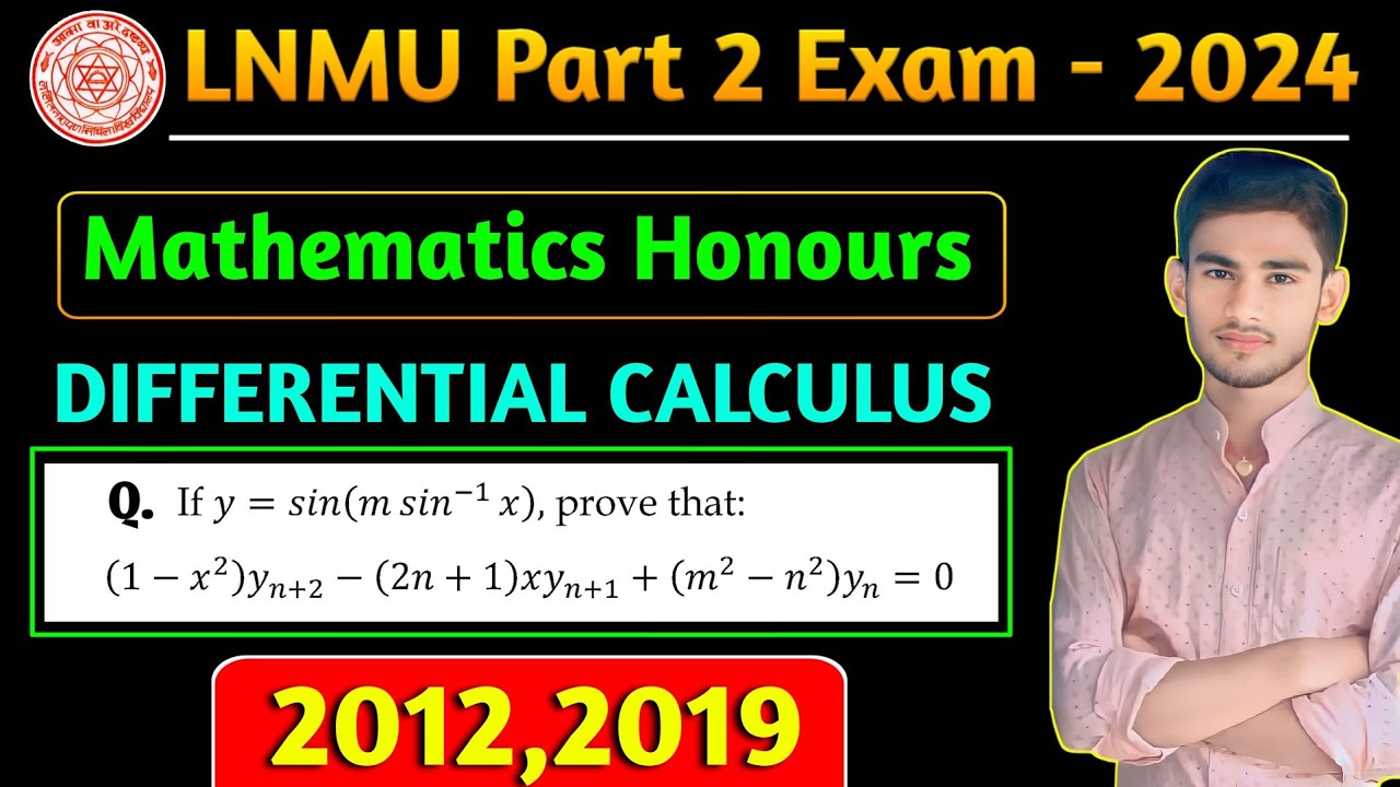If y = sin(m sin¹ x), prove that:(1-x2)yn+2 (2n+1)xyn+1+(m² - n²) yn = 0 | Leibnitz Theorem
