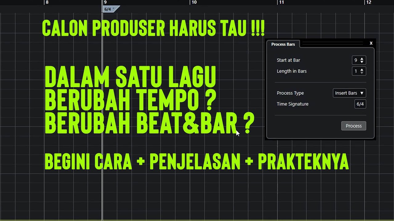 CARA MERUBAH TEMPO, BEAT & BAR DALAM SATU LAGU | BELAJAR REKAMAN #2 | DI CUBASE | PLUS PRAKTEK