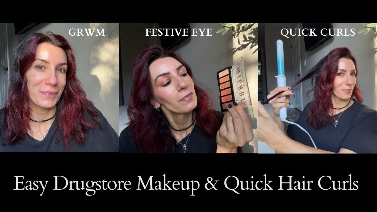 Easy Drugstore Makeup & Quick Hair Curls🪄