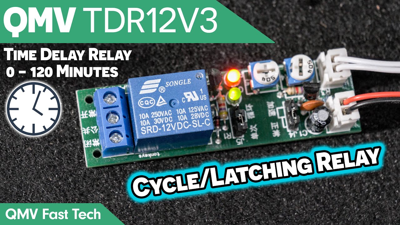 QMV TDR12V3 12 В постоянного тока SPDT реле с регулируемой задержкой отключения 0&ndash;120 минут с опцией x10