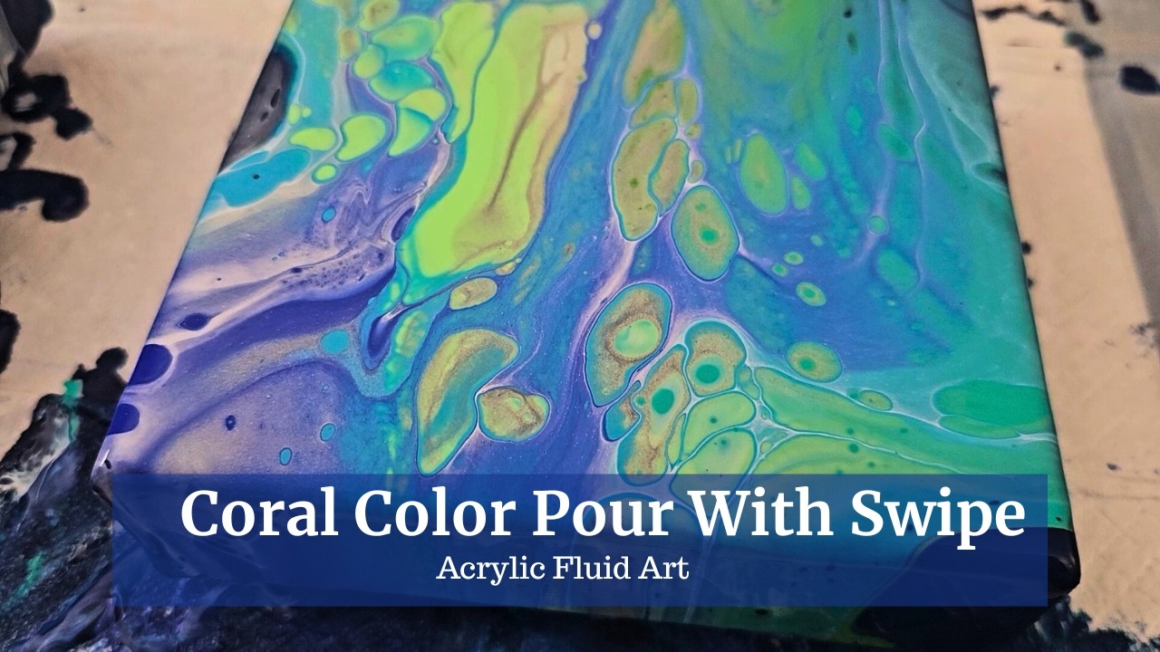 Acrylic Pour Using Coral Colors  #fluidart