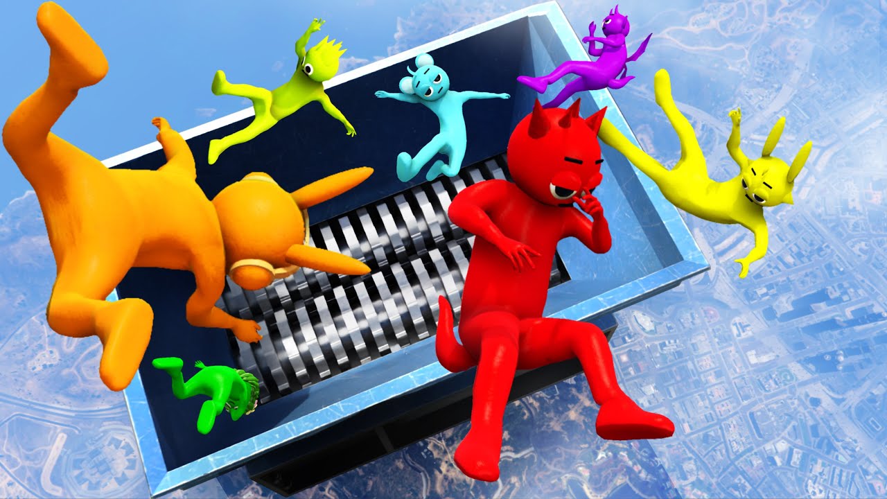 Incredibox Sprunki Group Crazy Shredder Jumps and Ragdolling in GTA 5