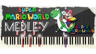 SUPER MARIO WORLD Medley【AnimeMixxx】Synthesia ❖Tutorial Piano❖ Sheet/Midi