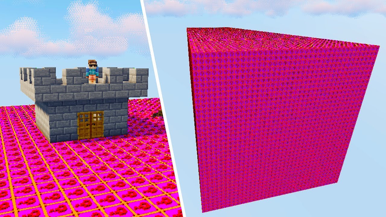 PAARSE LUCKY BLOCK MEGA SKYBLOCK met FORT 1 vs 1 - Minecraft Mod Challenge
