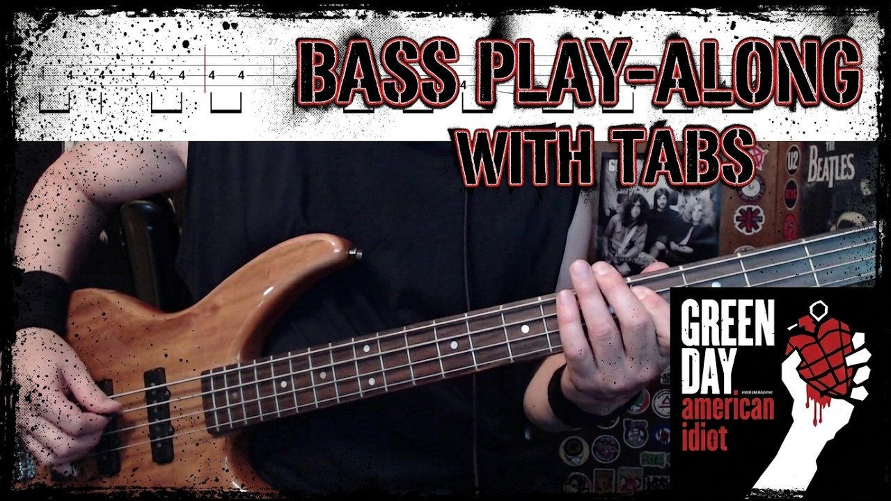 American Idiot by Green Day - Bass Cover with Tabs Play-Along