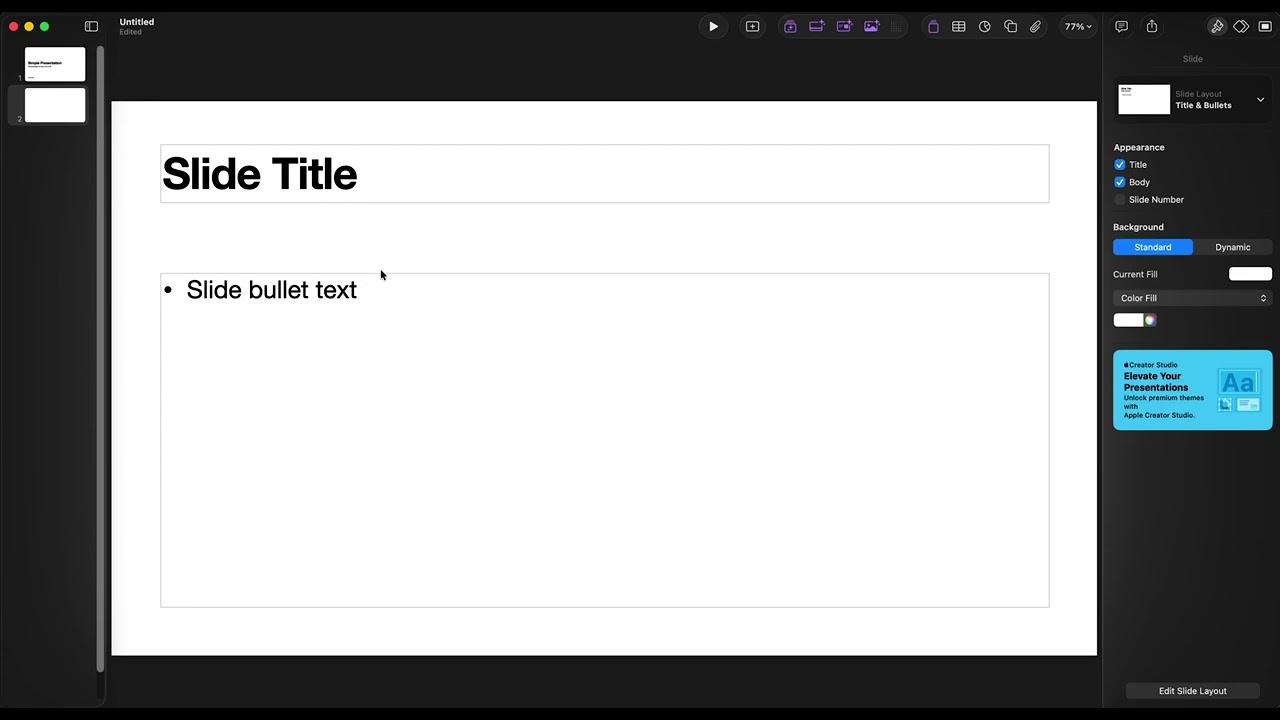 How to create presentation on mac?