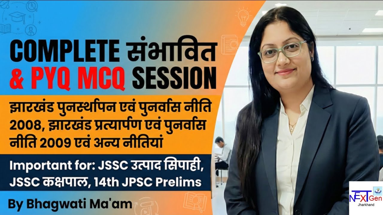 Expected & PYQ MCQs on Jharkhand Rehabilitation & Resettlement Policy and other important policies