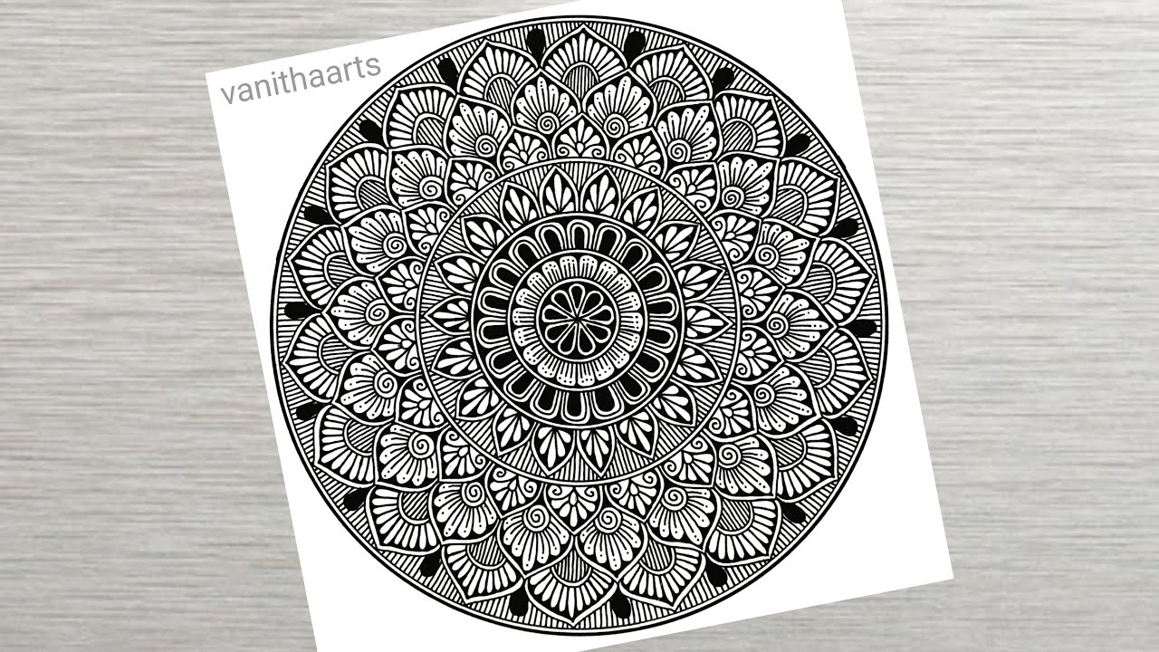 How to draw Mandala art for Beginners | mandala drawing | stepbystep | doodle art