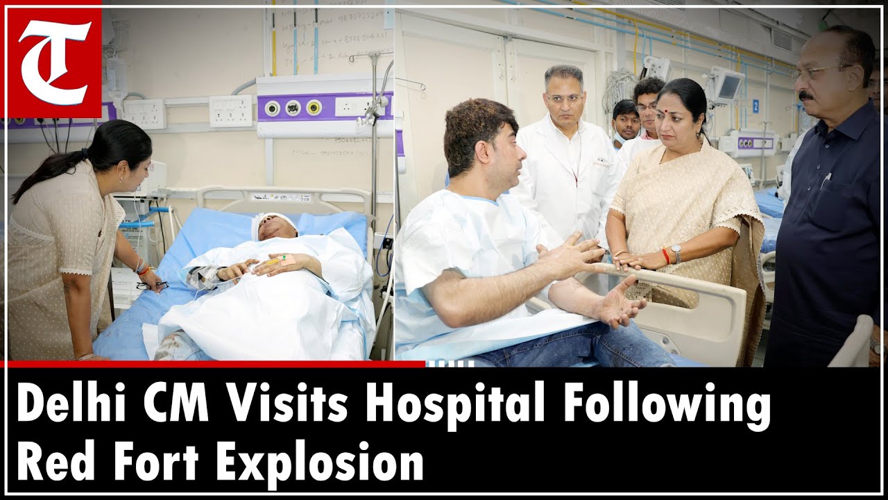 Delhi CM Rekha Gupta Visits LNJP Hospital, Meets Red Fort Blast Victims