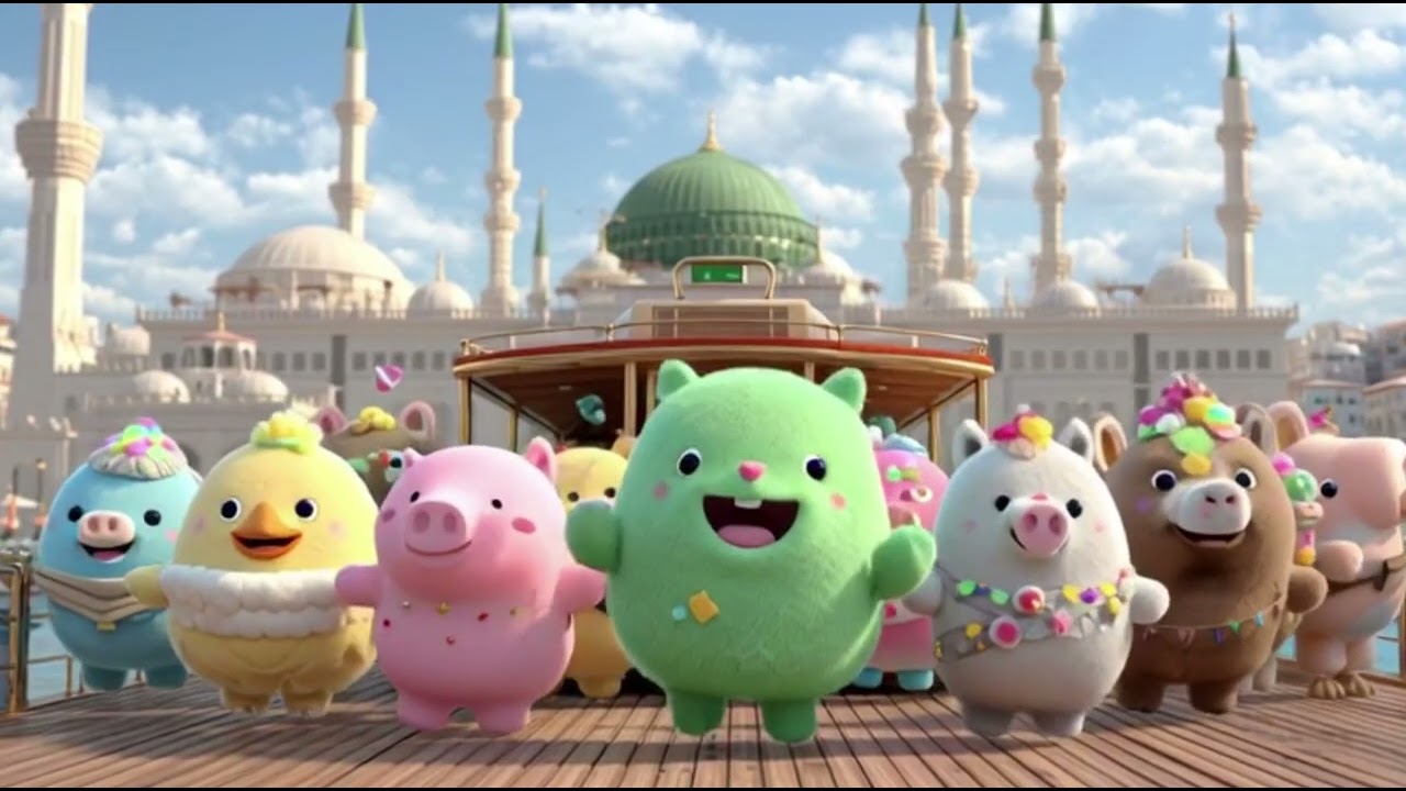 Shoo Shoo Boat to Madinah 🚤🕌 | Wheels on the Bus (Animal Version) | Islamic Kids Song