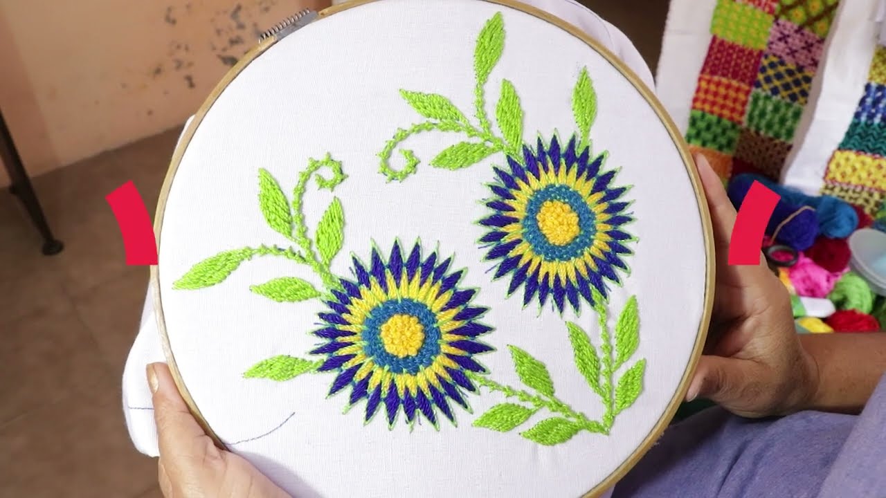 💥&iexcl;MIRA esta PRECIOSA PUNTADA para BORDAR una FLOR!🌺👀 BORDADOS FACILES 453