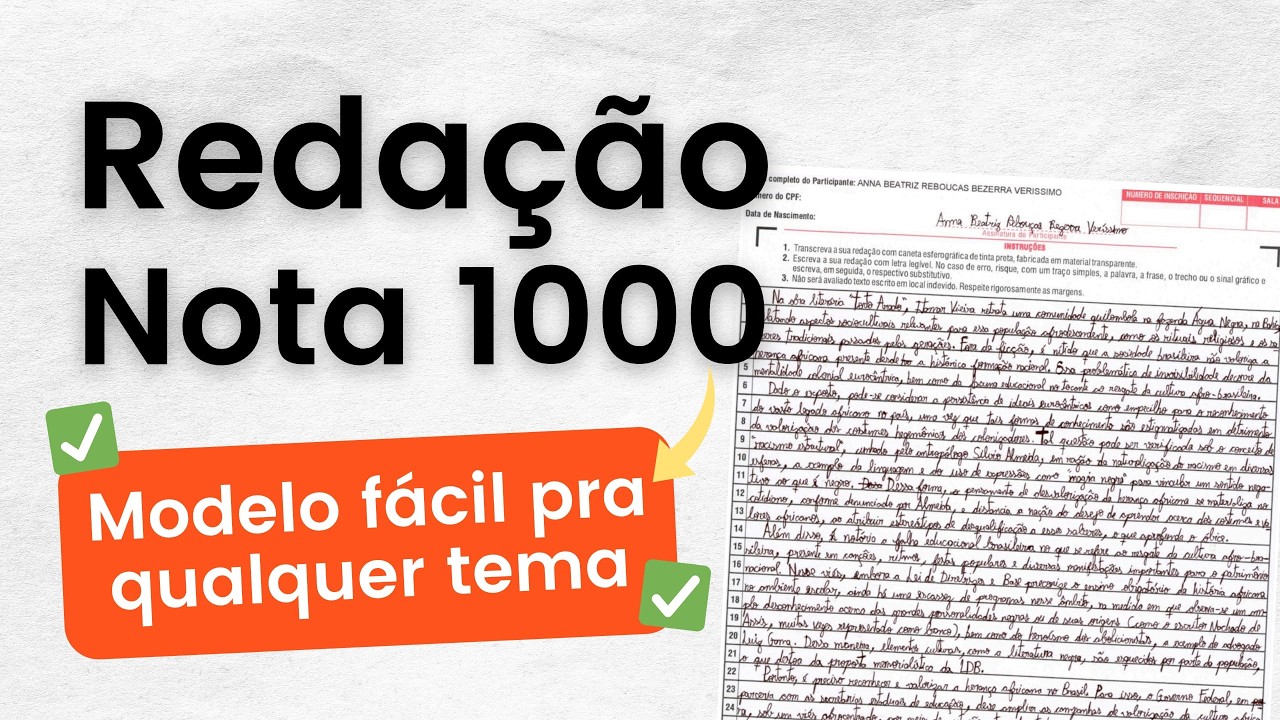 MODELO DE REDAÇÃO PRA QUALQUER TEMA DO ENEM