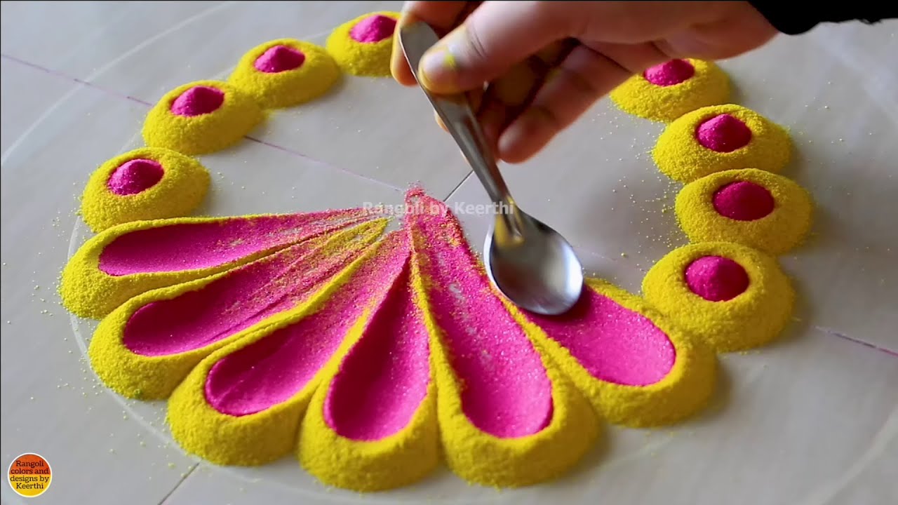 Simple Rangoli | Satisfying Rangoli | Easy Rangoli Tips | ASMR #rangoli #satisfying #asmr