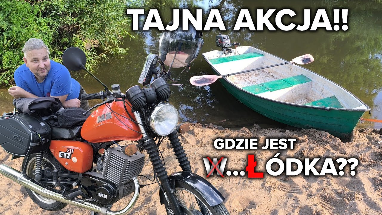 Co mogło pójść nie tak??!! Czy da się MZ ETZ 250 pociągnąć łódkę?? 😁😁 Karolek DoNoSiCiEL i Ekipa 😜😜😜