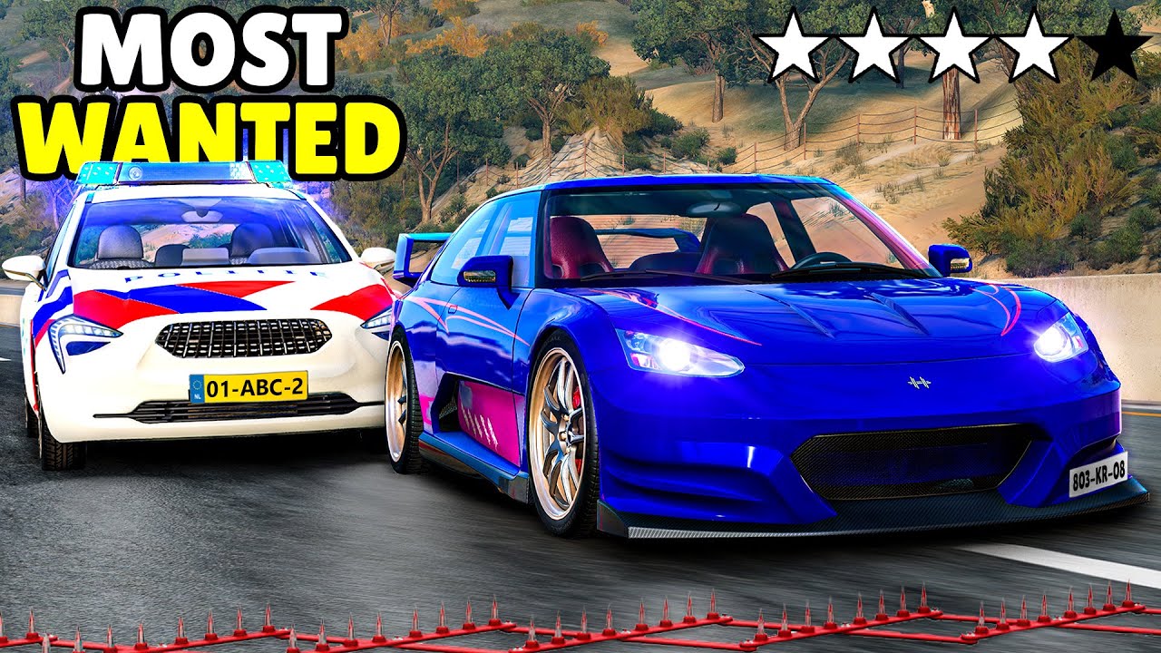 POLITIE ZIT ACHTER MIJ AAN in BeamNG !! ⭐⭐⭐⭐⭐
