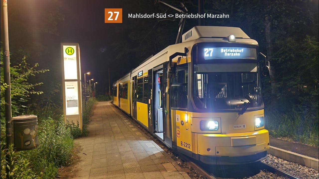 Führerstandmitfahrt in 27 von Mahlsdorf-Süd bis Betriebshof Marzahn in GT6-ZR