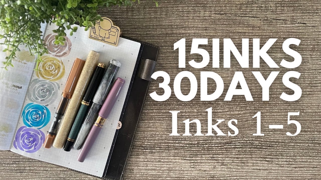 15 Inks 30 Days // Inks 1-5 // Inkebara, Diamine, Herbin... and using shimmer inks in Fine nibs!