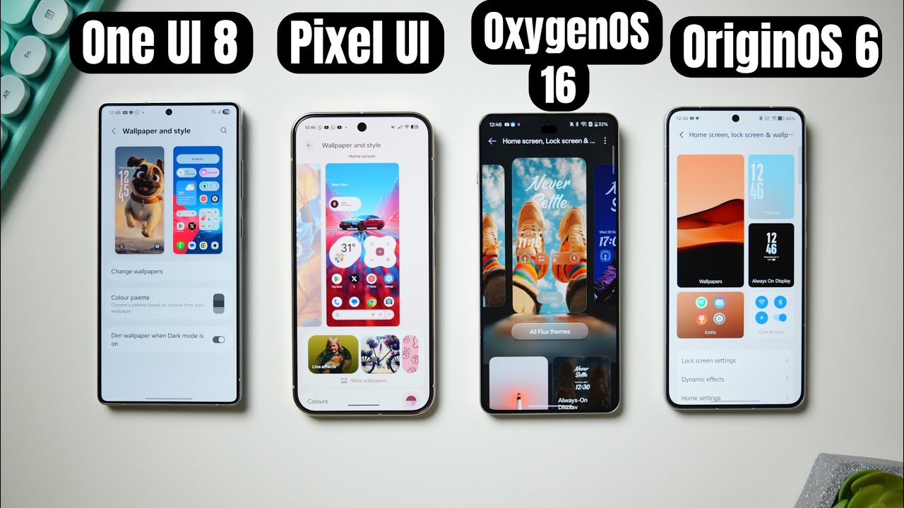 One UI 8 vs Android 16 (Pixel UI) vs OxygenOS 16 vs OriginOS 6 - Which Android UI is the Smoothest?