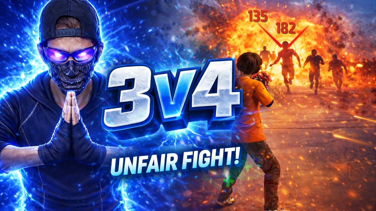 3v4 IMPOSSÍVEL 😳🔥 EU SIMPLESMENTE AMASSEI A SQUAD! (CLUTCH INSANO)