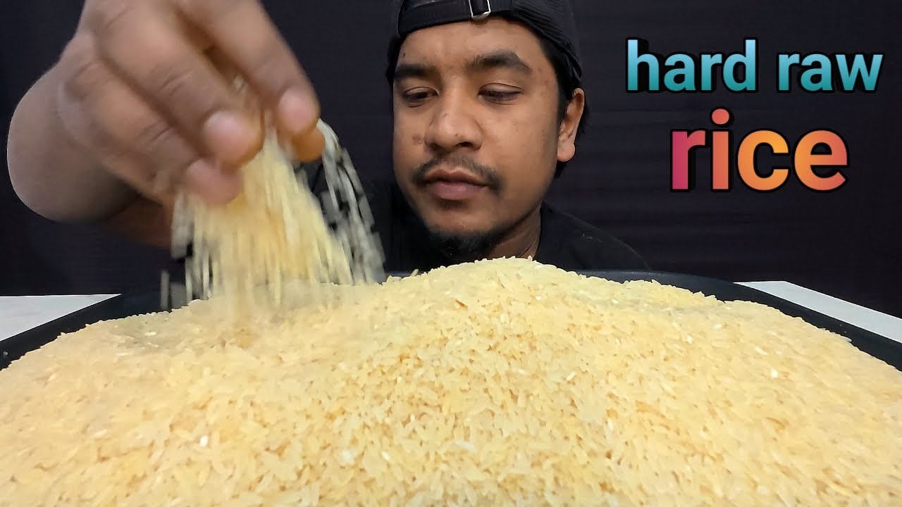 HARD RAW RICE EATING ASMR WITH HANDS ✋️ | RAW RICE EATING | RAW RICE EATING VIDEOS | MUKBANG SHOW