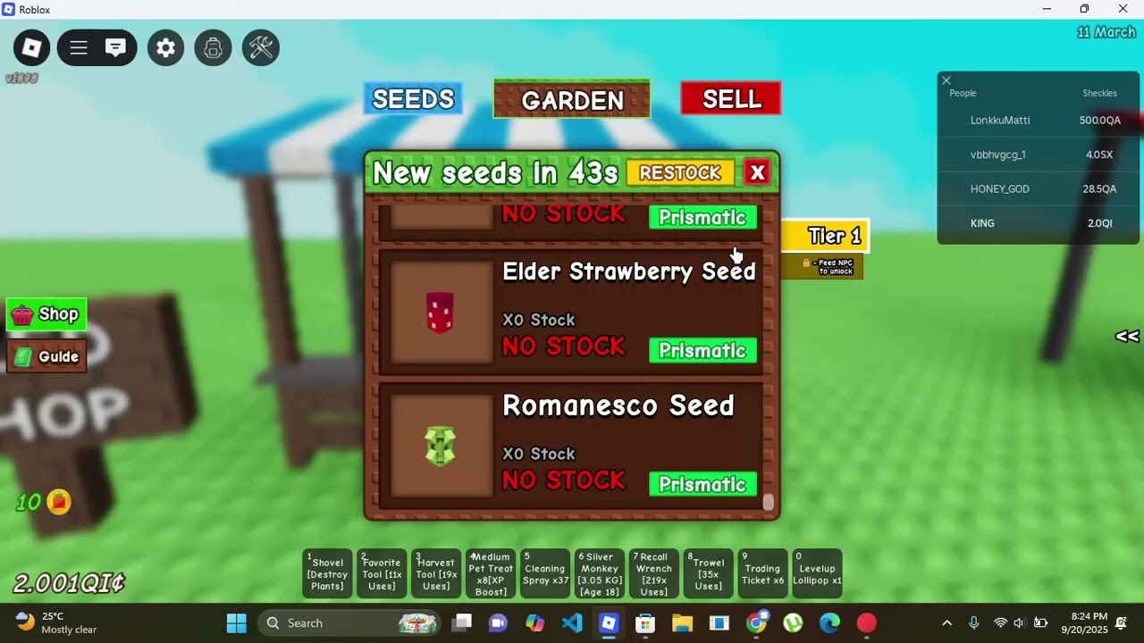 Finnally getting the cooking pot in Grow a Garden