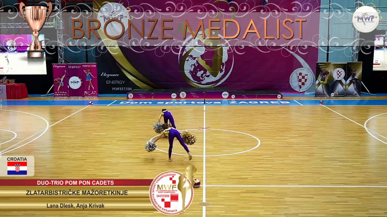 DUO TRIO POM PON CADETS BRONZE MEDALIST: ZLATOBISTRIČKE MAŽORETKINJE, L.D., A.K., CROATIA