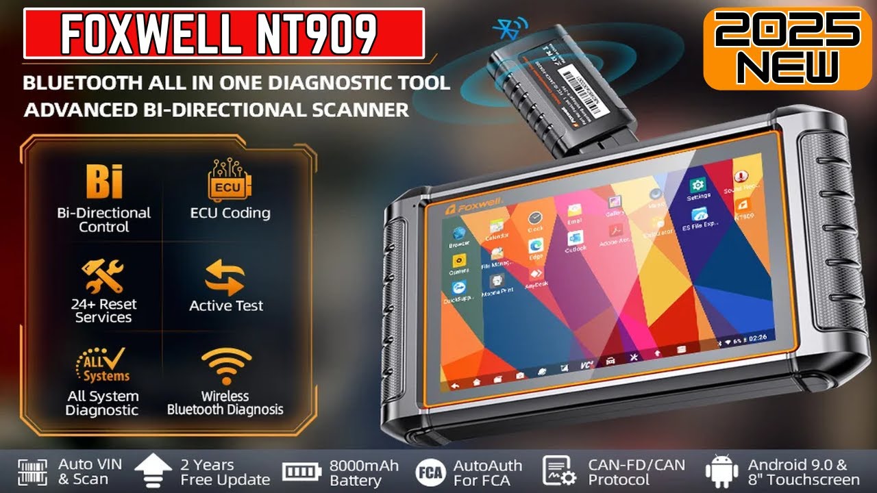 Обзор Foxwell NT909 2025 — подробное описание расширенного инструмента двунаправленного сканирова...