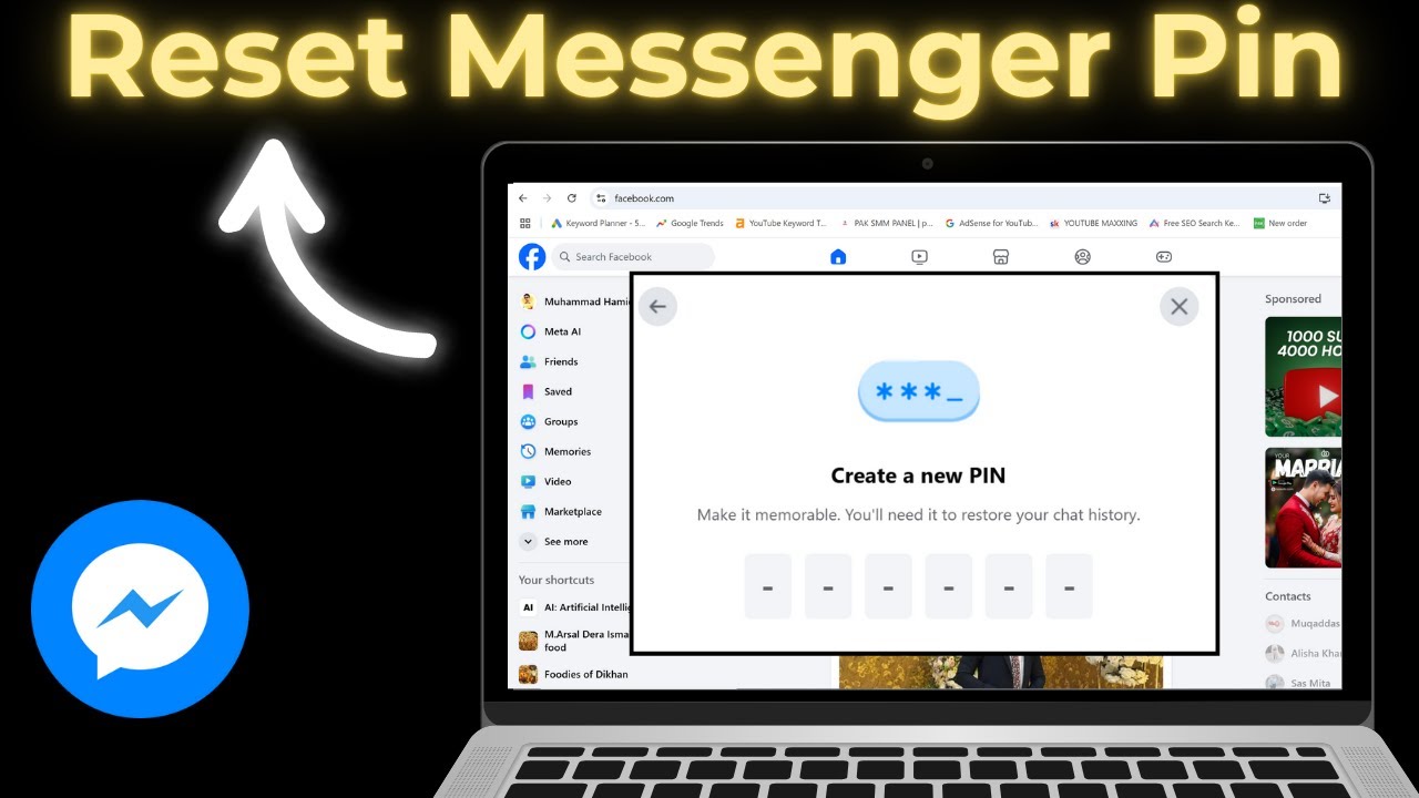 how to reset messenger pin code pc