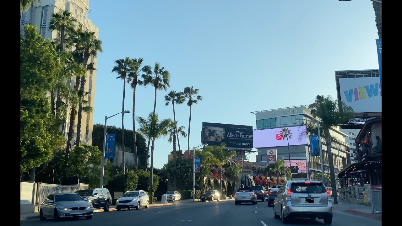 Drive down Sunset Blvd in 4k - 2021 - Los Angeles