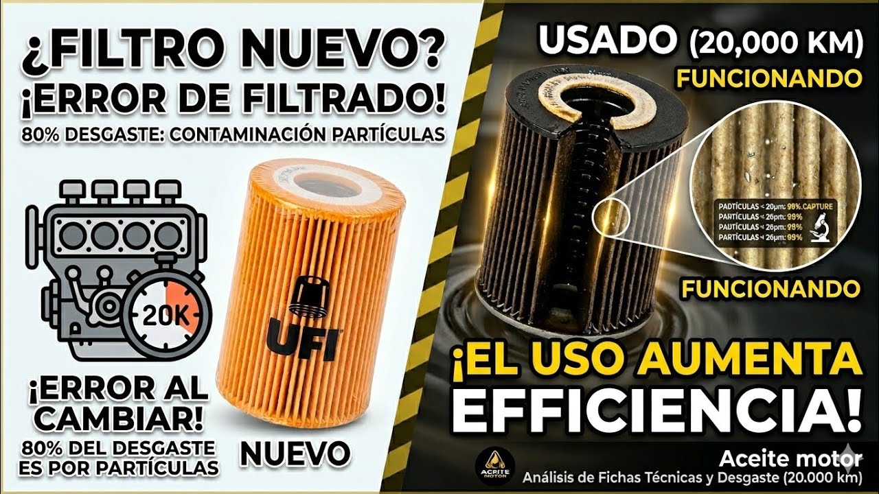  Capacidad de retención y eficiencia de filtración filtro de aceite Mann,Mahle y UfI [1.6 y 2.0 JTD]