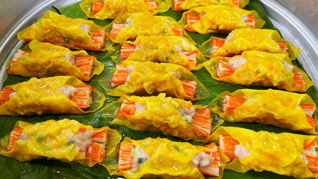 ทำอะไรขายดี เกี๊ยวปูอัดนึ่ง ขนมจีบปูอัดหมูเด้ง สูตรทำขาย ทำง่ายๆอาชีพเสริม | Crab Stick Dumplings