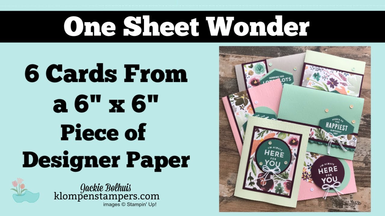 Make 6 Cards Using a One Sheet Wonder